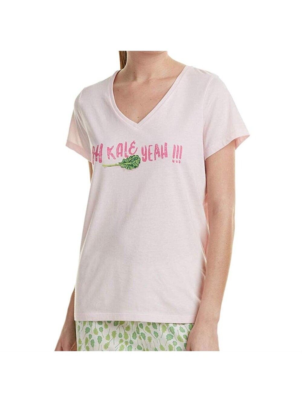 Hue Womens Sleepwear Plus Size Knit Fresh Mix V Neck T-Shirt Size 1X